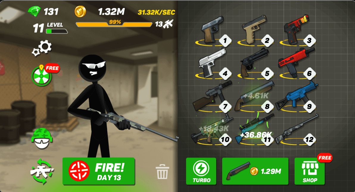 Weapon Merge Tree - Levels 1 to 12